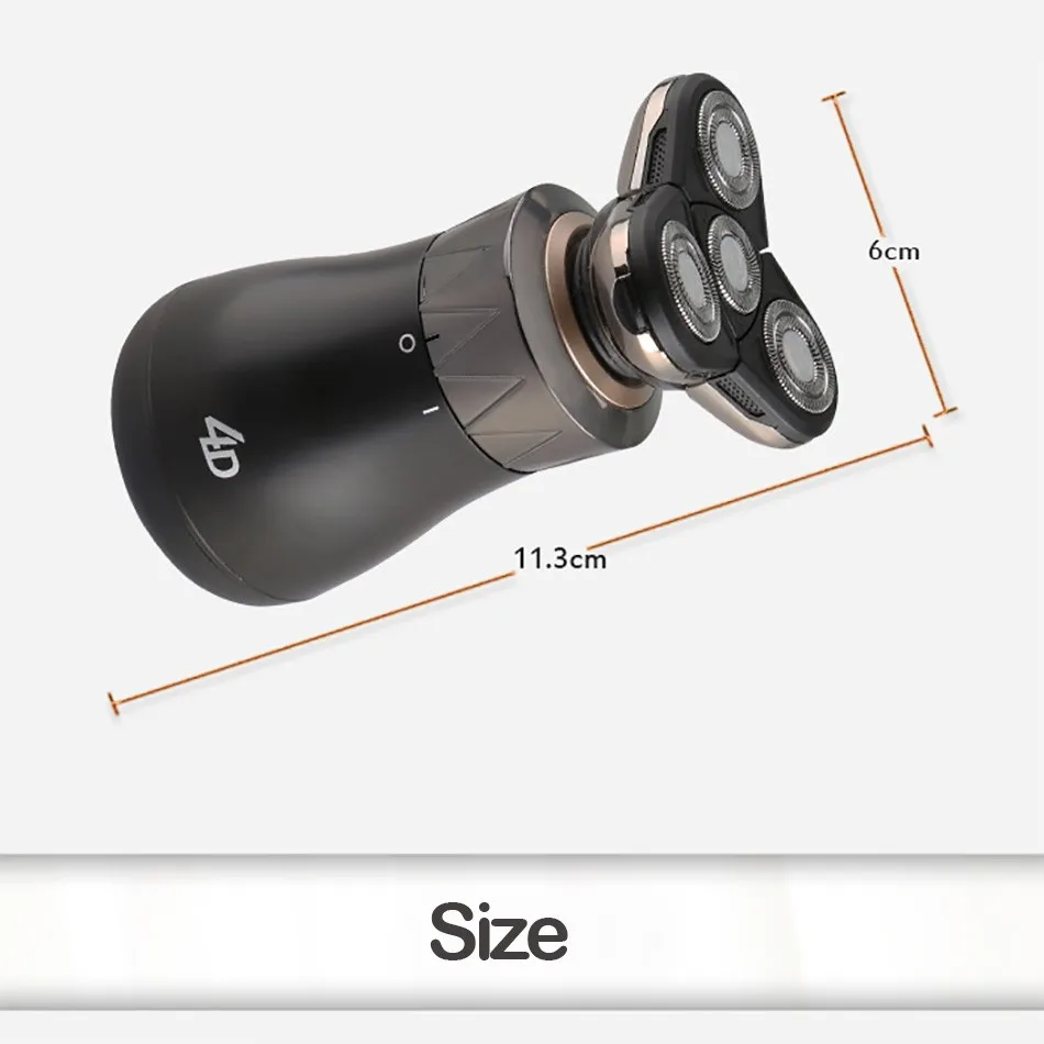 Kemei KM-8863 2 in 1 Washable Rechargeable Electric Shaver 4d Floating Rotary Shaver 4 Electric Shaver Head For Men Face Care